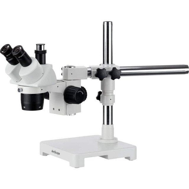 AmScope SW-3T24 Microscopes; Microscope Type: Stereo ; Eyepiece Type: Trinocular ; Arm Type: Boom Stand; Single Arm ; Image Direction: Upright ; Eyepiece Magnification: 10x