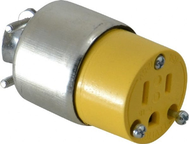 Leviton 515CA Straight Blade Connector: Residential, 5-15R, 125VAC, Yellow