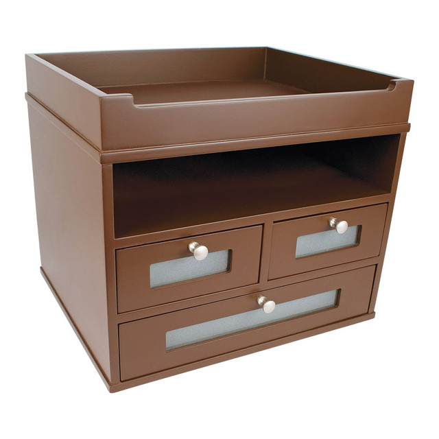 VICTOR TECHNOLOGY B5500 Victor Tidy Tower Desk Organizer, 10 3/4inH x 12 3/10inW x 10 3/4inD, Mocha Brown VICTOR TECHNOLOGY B5500 Victor Tidy Tower Desk Organizer, 10 3/4inH x 12 3/10inW x 10 3/4inD, Mocha Brown