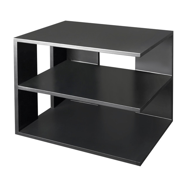 VICTOR TECHNOLOGY 1120-5 Victor Midnight Black Collection Corner Shelf, 13 1/2inH x 13 1/2inW x 10 1/2inD, Black