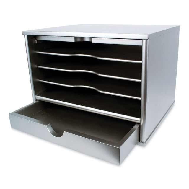 VICTOR TECHNOLOGY S4720 Victor Desktop Organizer, 9 3/4inH x 14inW x 10 3/4inD, Classic Silver VICTOR TECHNOLOGY S4720 Victor Desktop Organizer, 9 3/4inH x 14inW x 10 3/4inD, Classic Silver