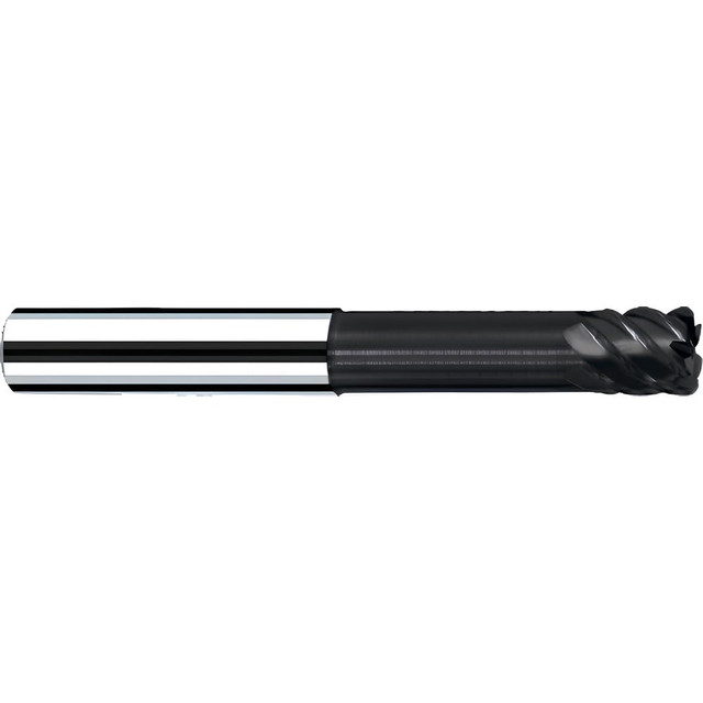 Fraisa B15652434 Corner Radius End Mill: 3/8" Dia, 3/8" LOC, 45 deg Helix, C Coated, Corner Radius End, Centercutting Series G Speed