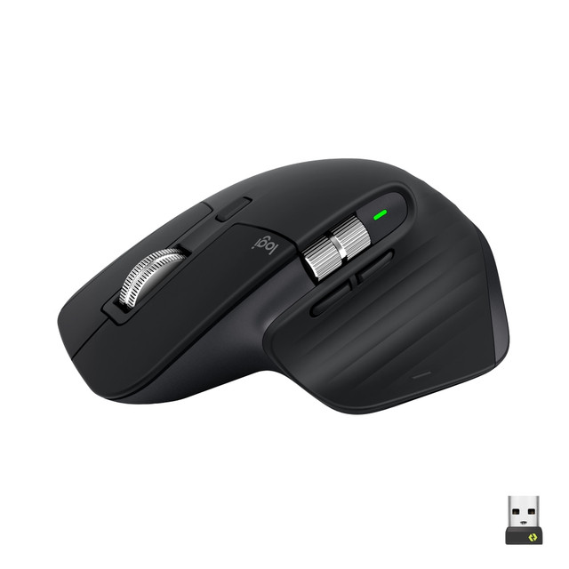 LOGITECH 910-006556  MX Master 3S - Wireless Performance Mouse with Ultra-fast Scrolling - Black - Ergo - 8K DPI - Track on Glass - Quiet Clicks