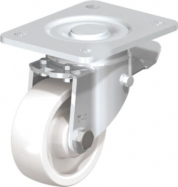 Blickle 642009 Swivel Top Plate Caster: Nylon, 4" Wheel Dia, 1-29/64" Wheel Width, 1,100 lb Capacity, 5-33/64" OAH