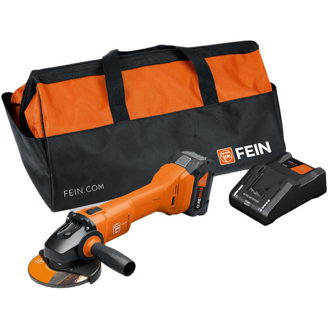 Fein 71220262120 Angle & Disc Grinders; Wheel Diameter (Inch): 5 ; Voltage: 18.00 ; Spindle Size: 5/8-11 ; Speed (RPM): 0 to 2500 ; Brushless Motor: Yes ; Batteries Included: Yes