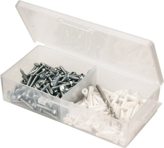 Value Collection 0814PAHPK 200 Piece, #8 to 10 Screw, Plastic & Steel Hex Drive Anchor Assortment