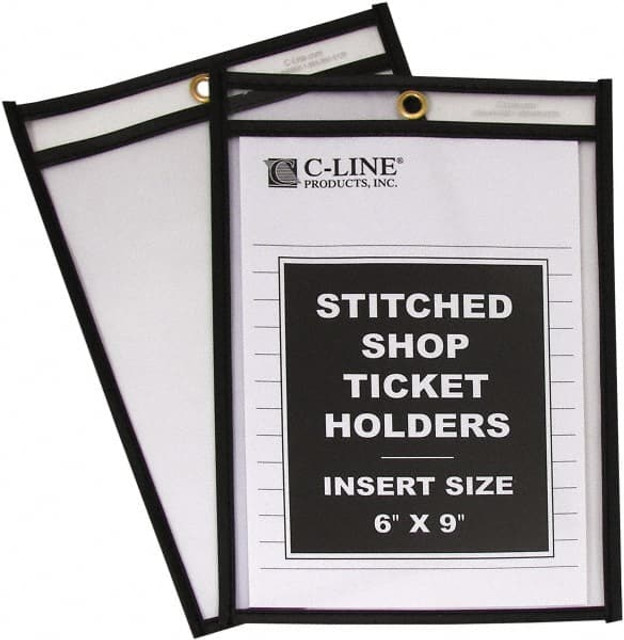 C-LINE. 46069 25 Pc Stitched Shop Ticket Holder: Clear
