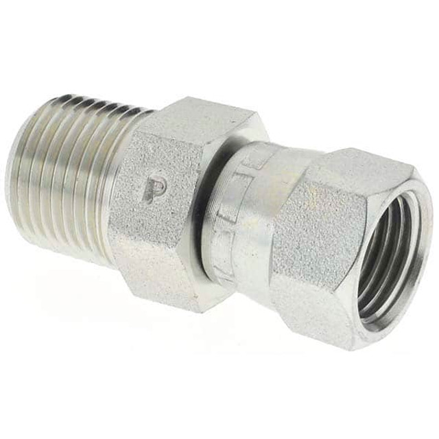 Parker KP24539 Steel Flared Tube Connector: 3/8" Tube OD, 3/8-18 Thread, 37 ° Flared Angle