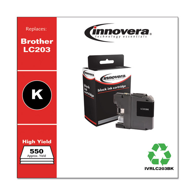 INNOVERA LC203BK Remanufactured Black High-Yield Ink, Replacement for LC203BK, 550 Page-Yield