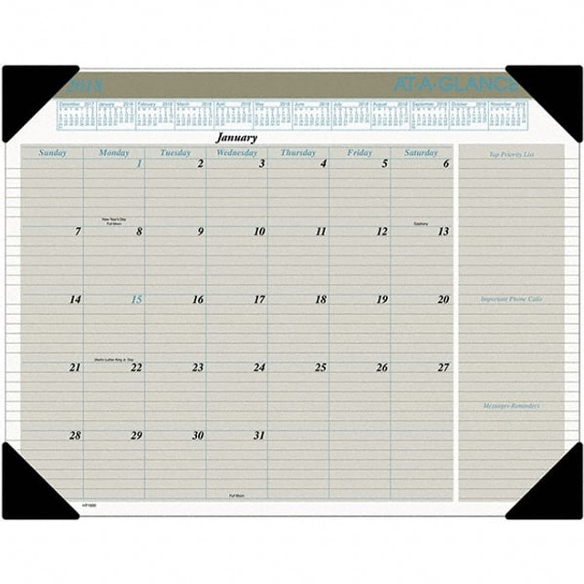 AT-A-GLANCE AAGHT1500 Desk Pad Calendar: 12 Sheets