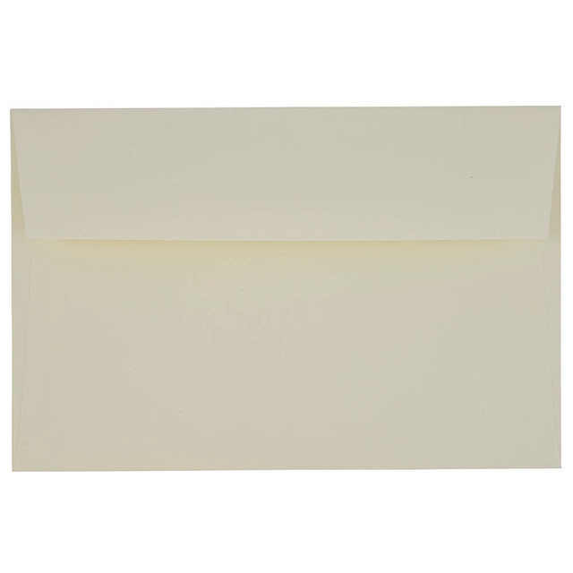 JAM PAPER AND ENVELOPE JAM Paper 31911141  Booklet Invitation Envelopes, A9, Gummed Seal, Strathmore Natural White, Pack Of 25