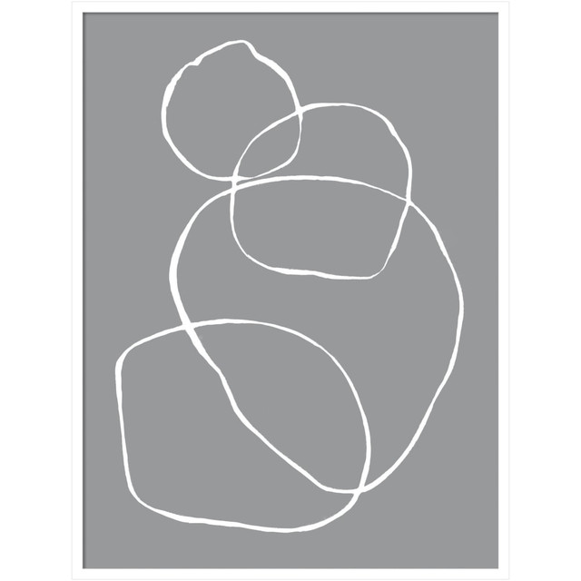 UNIEK INC. A42707159454 Amanti Art Going in Circles Light Gray by Teju Reval Wood Framed Wall Art Print, 41inH x 31inW, White