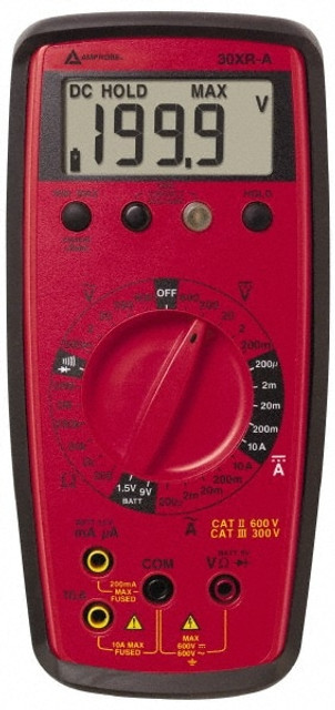 Amprobe 30XR-A CAT II & CAT III, Average Responding Digital & Manual Ranging Multimeter: 600 VAC/VDC