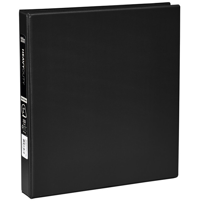 OFFICE DEPOT OD03050  Brand Heavy-Duty 3-Ring Binder, 1in D-Rings, Black