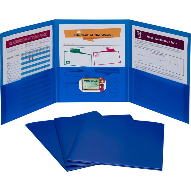 C-LINE. 33945-BX Portfolios, Report Covers & Pocket Binders; Color: Blue ; Color: Blue ; Overall Width: 9 ; Overall Length: 11.00 ; Material: Polypropylene