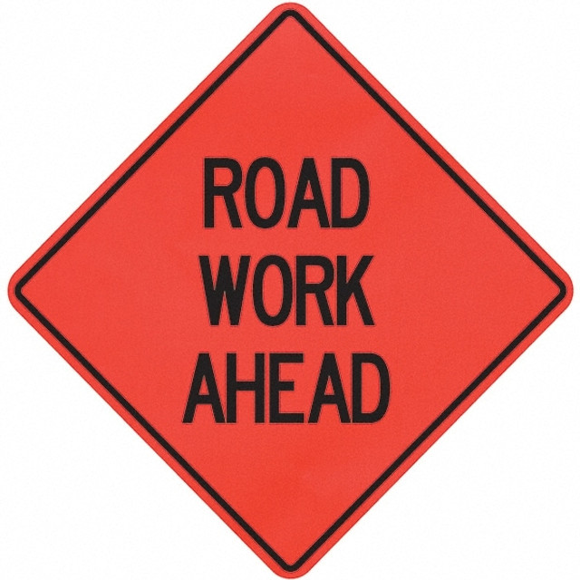 PRO-SAFE 07-800-3007-L Traffic Control Sign: Triangle, "Road Work Ahead"