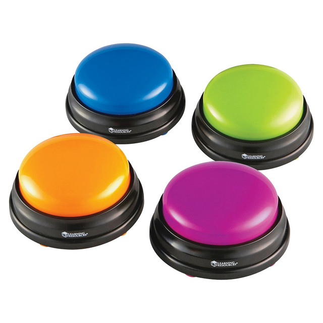 LEARNING RESOURCES, INC. LER3774 Learning Resources Plastic Answer Buzzers, 3-1/2in, Assorted Colors, Pack Of 4 Buzzers LEARNING RESOURCES, INC. LER3774 Learning Resources Plastic Answer Buzzers, 3-1/2in, Assorted Colors, Pack Of 4 Buzzers