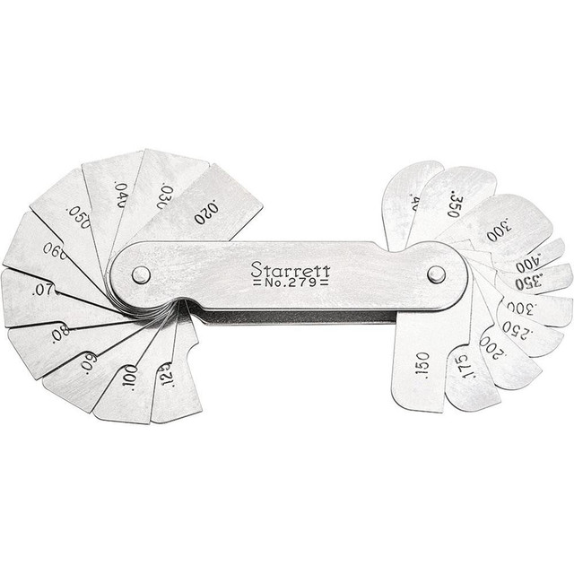 Starrett 51314 Radius Gage Set: 0.02 to 0.4" Radius