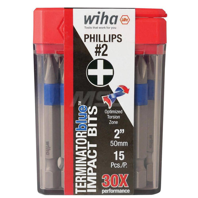 Wiha 70242 Power Screwdriver Bit: #2 Phillips, 1/4" Hex Drive