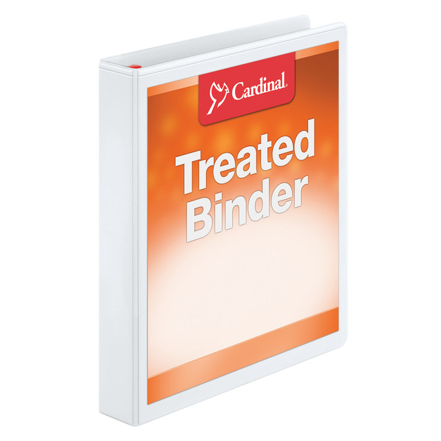 TOPS BUSINESS FORMS 32100 Cardinal Treated ClearVue Locking 3-Ring Binder, 1in D-Rings, 52% Recycled, White