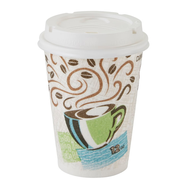DIXIE FOODS 5342COMBO600 Dixie PerfecTouch Hot Cups And Lids, 12 Oz, Multicolor, Pack Of 50 Cups And Lids DIXIE FOODS 5342COMBO600 Dixie PerfecTouch Hot Cups And Lids, 12 Oz, Multicolor, Pack Of 50 Cups And Lids