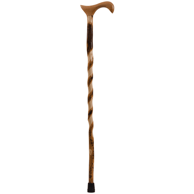 BRAZOS WALKING STICKS 502-3000-0086  Free Form Twisted Hickory Walking Cane With Derby Handle, 37in