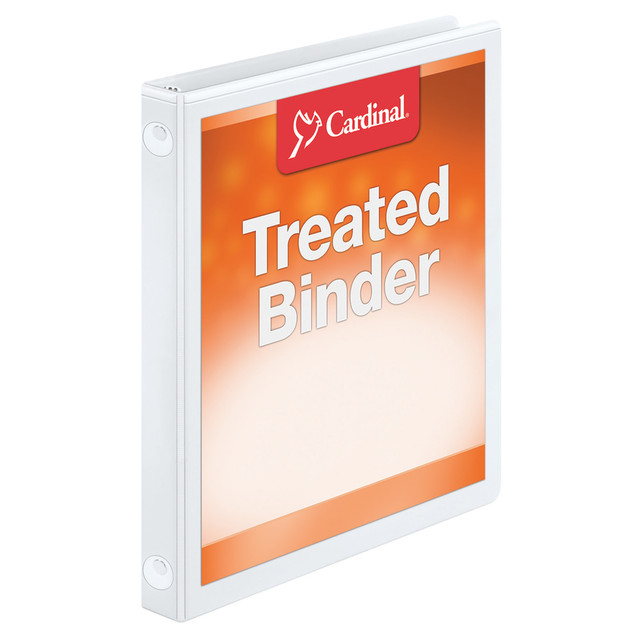 TOPS BUSINESS FORMS Cardinal 32250  Treated ClearVue Locking 3-Ring Binder, 5/8in Round Rings, 52% Recycled, White