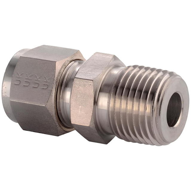 Parker 2MSC6N-316 Compression Tube Connector: 3/8-18" Thread, Compression x MNPT