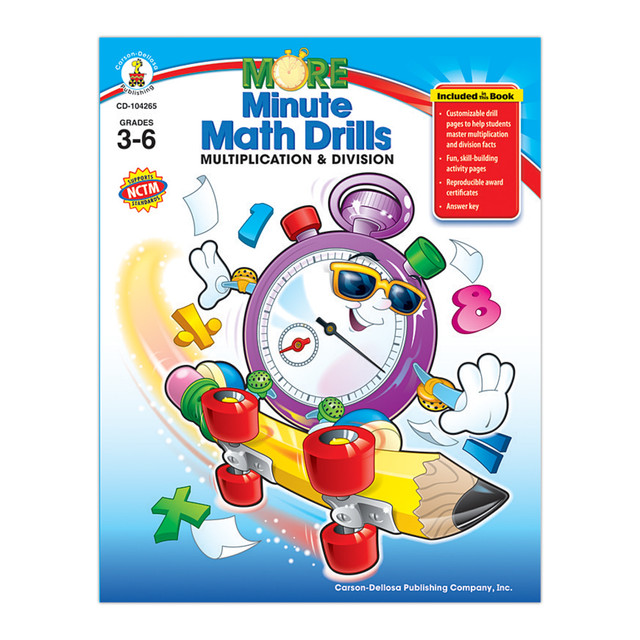 CARSON-DELLOSA PUBLISHING LLC 104265 Carson-Dellosa More Minute Math Drills, Multiply/Divide