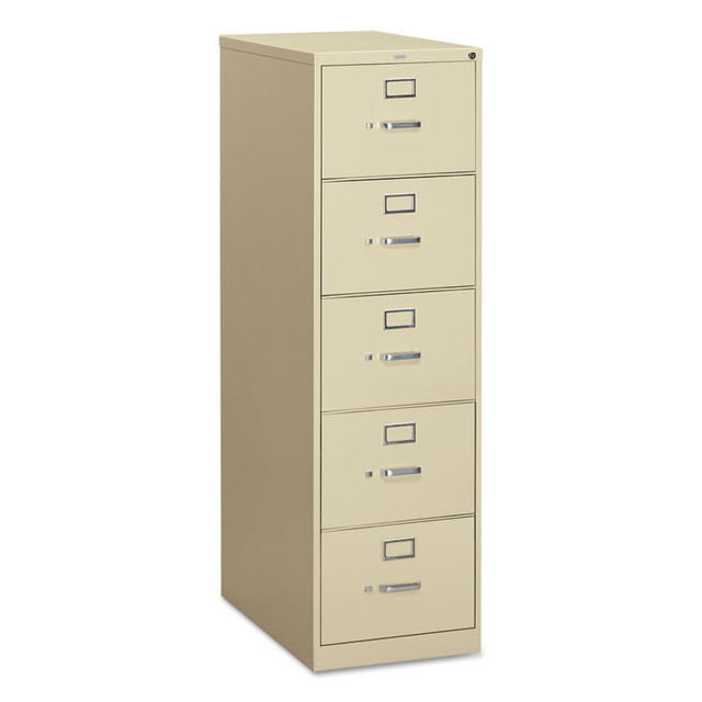 HON COMPANY 315CPL 310 Series Vertical File, 5 Legal-Size File Drawers, Putty, 18.25" x 26.5" x 60"