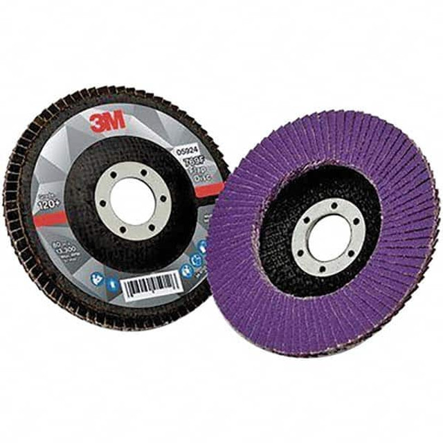 3M 7100178092 Flap Disc: 7/8" Hole, Ceramic, Type 27