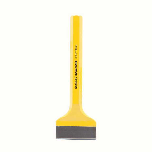 Stanley FMHT16582 Chisels; Chisel Type: Masonry ; Chisel Style: Masonry ; Blade Width (Inch): 2-3/4in ; Tip Shape: Straight ; Overall Length (Decimal Inch): 6.0000 ; Features: Used for cutting and splitting hard stone, brick and concrete