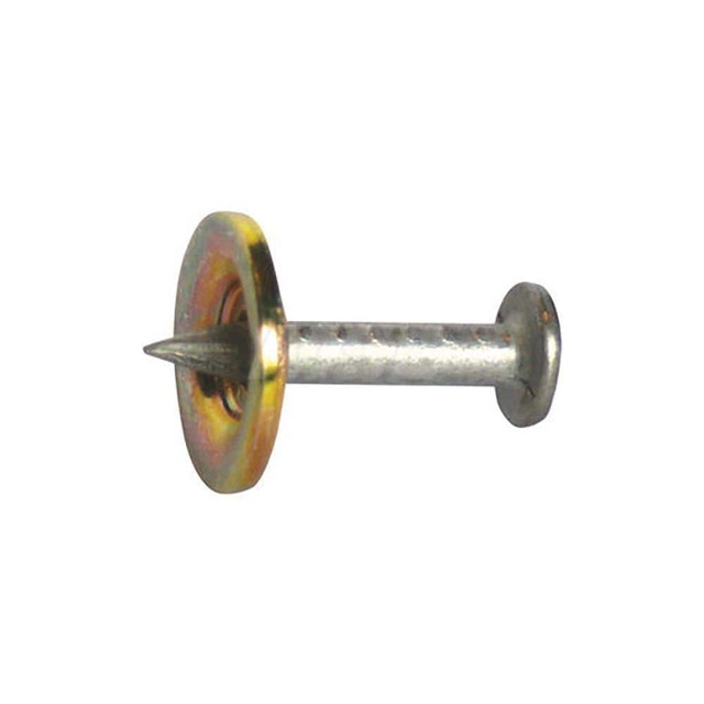 Ramset M034 Powder Actuated Pins & Threaded Studs; Type: Drive Pin w/Washer ; Shank Length (Inch): 3/4 ; Shank Diameter (Decimal Inch): 0.1250 ; Head Diameter (Decimal Inch): 0.3000 ; Material: Steel ; Finish/Coating: Standard Finish; Zinc-Plated