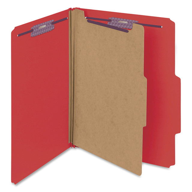 SMEAD MFG CO 13731 Smead Classification Folders, With SafeSHIELD Coated Fasteners, 1 Divider, 2in Expansion, Letter Size, Red, Box Of 10 SMEAD MFG CO 13731 Smead Classification Folders, With SafeSHIELD Coated Fasteners, 1 Divider, 2in Expansion, Letter Size, Red, Box Of 10