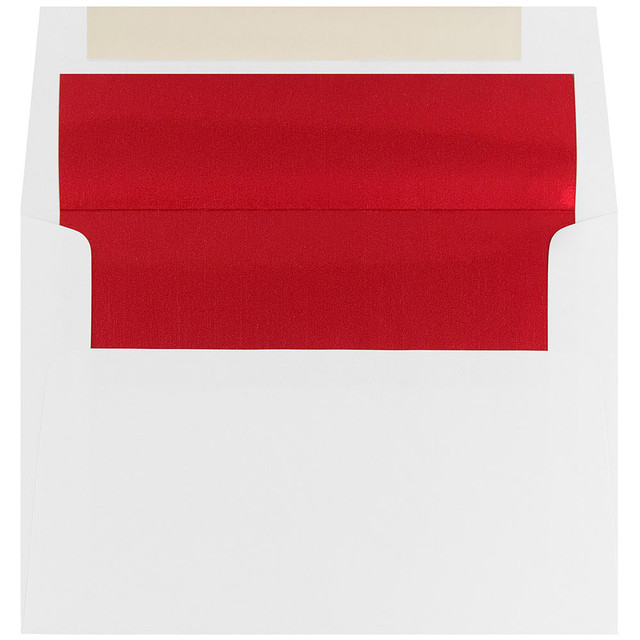 JAM PAPER AND ENVELOPE JAM Paper 3243657  Booklet Invitation Envelopes, A8, Gummed Seal, Red/White, Pack Of 25