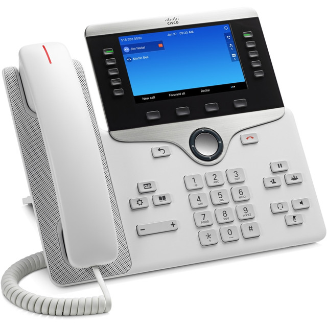 CISCO CP-8841-W-K9=  8841 IP Phone - Wall Mountable - White - VoIP - Caller ID - SpeakerphoneUnified Communications Manager, Unified Communications Manager Express, User Connect License - 2 x Network (RJ-45) - PoE Ports