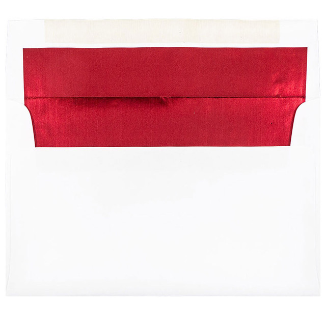 JAM PAPER AND ENVELOPE JAM Paper 900905662  Booklet Invitation Envelopes, A10, Gummed Seal, Red/White, Pack Of 25