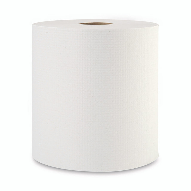 BOARDWALK 6254B Hardwound Paper Towels, 1-Ply, 8" x 800 ft, White, 6 Rolls/Carton