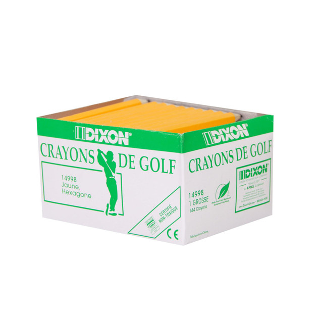 DIXON TICONDEROGA COMPANY 14998 Dixon Presharpened Golf Pencils, Presharpened, #2 Lead, Soft, Pack of 144
