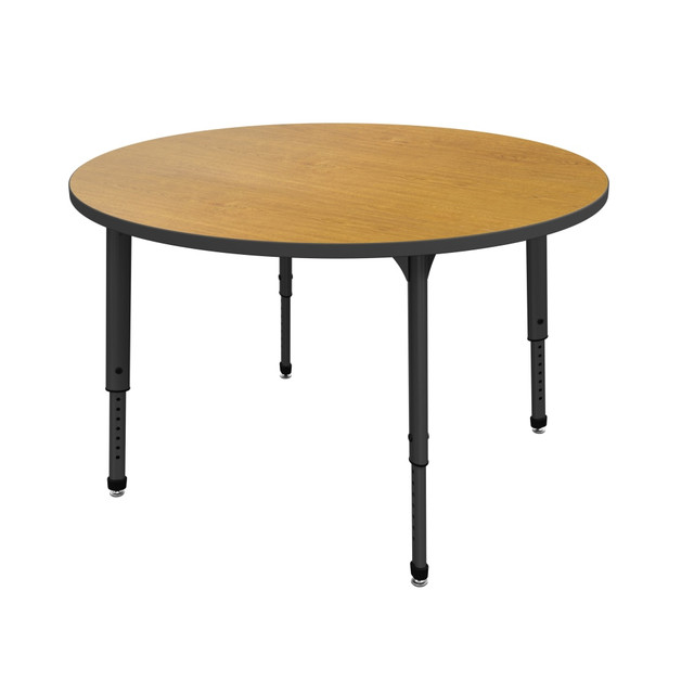 MARCO GROUP, INC. Apex 38-2266-49-BLK Marco Group Apex Series Adjustable Height Round Table, Solar Oak/Black