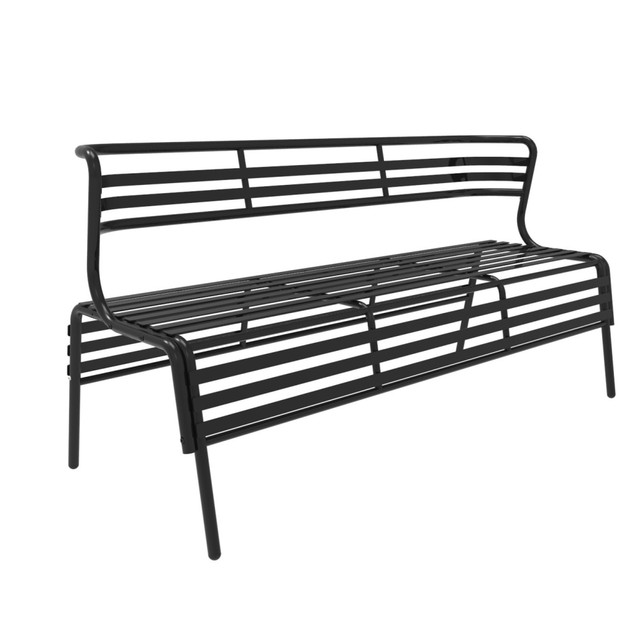 SAFCO PRODUCTS CO 4368BL Safco CoGo Indoor/Outdoor Bench With Back, Black