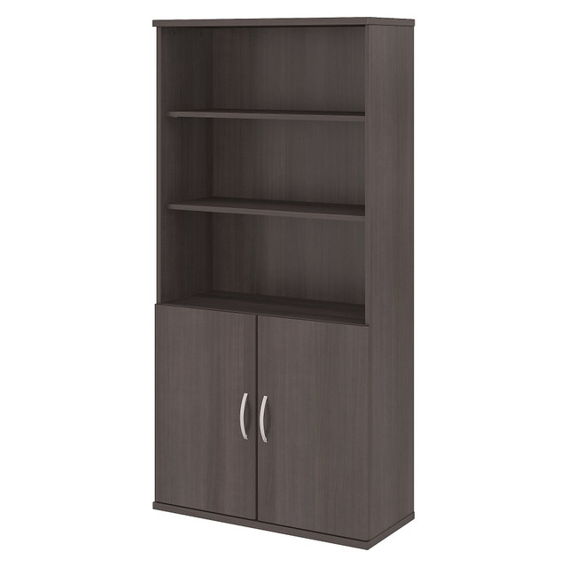 BUSH INDUSTRIES INC. STC015SG Bush Business Furniture Studio C 73inH 5-Shelf Bookcase With Doors, Storm Gray, Standard Delivery BUSH INDUSTRIES INC. STC015SG Bush Business Furniture Studio C 73inH 5-Shelf Bookcase With Doors, Storm Gray, Standard Delivery
