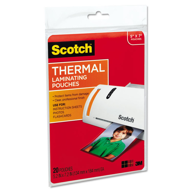 3M/COMMERCIAL TAPE DIV. Scotch™ TP5903-20 Laminating Pouches, 5 mil, 5" x 7", Gloss Clear, 20/Pack