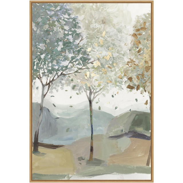 UNIEK INC. Amanti Art A42705515759  Breezy Landscape Trees III by Allison Pearce Framed Canvas Wall Art Print, 33inH x 23inW, Maple