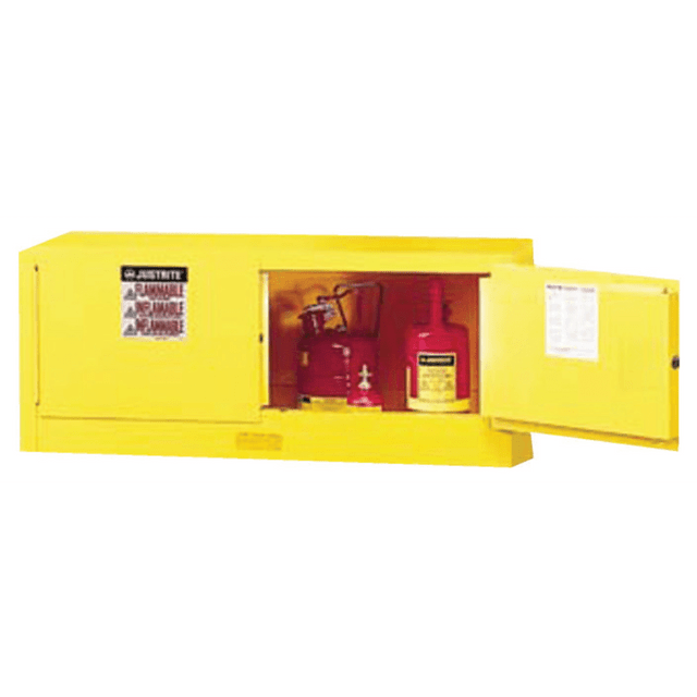 JUSTRITE MANUFACTURING COMPANY, LLC No Brand 400-891300 Yellow Piggyback Safety Cabinets, Manual-Closing Cabinet, 12 Gallon