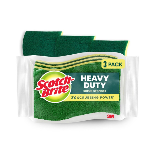 3M CO HD-3 Scotch-Brite Heavy Duty Sponges, 3 Scrubbing Sponges, Great For Washing Dishes and Cleaning Kitchen 3M CO HD-3 Scotch-Brite Heavy Duty Sponges, 3 Scrubbing Sponges, Great For Washing Dishes and Cleaning Kitchen