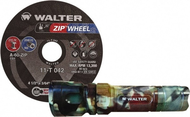 WALTER Surface Technologies 7733108/3090814 Cut-Off Wheel: 4-1/2" Dia, 3/64" Thick, 7/8" Hole, Aluminum Oxide