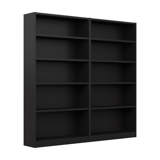 BUSH INDUSTRIES INC. UB003BL Bush Furniture Universal 72inH 5-Shelf Bookcases, Black, Set Of 2 Bookcases, Standard Delivery BUSH INDUSTRIES INC. UB003BL Bush Furniture Universal 72inH 5-Shelf Bookcases, Black, Set Of 2 Bookcases, Standard Delivery