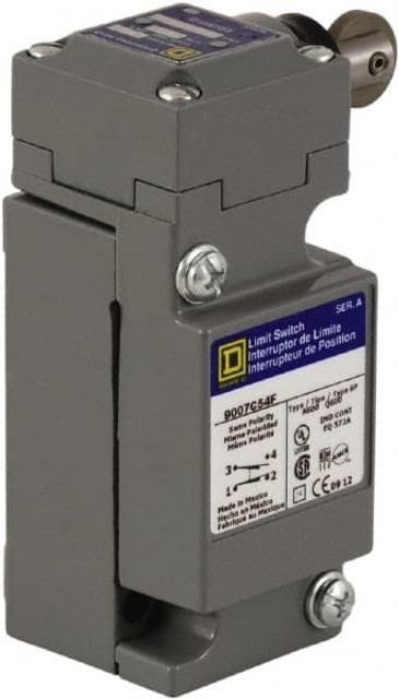 Square D 9007C54F General Purpose Limit Switch: SPDT, NC, Roller Plunger, Top