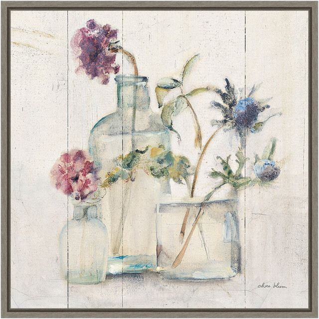 UNIEK INC. A42704672621 Amanti Art Blossoms on Birch II by Cheri Blum Framed Canvas Wall Art Print, 16inH x 16inW, Graywash